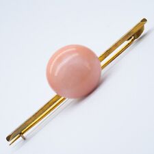 Antique Edwardian Gold Coral Stock Pin Brooch