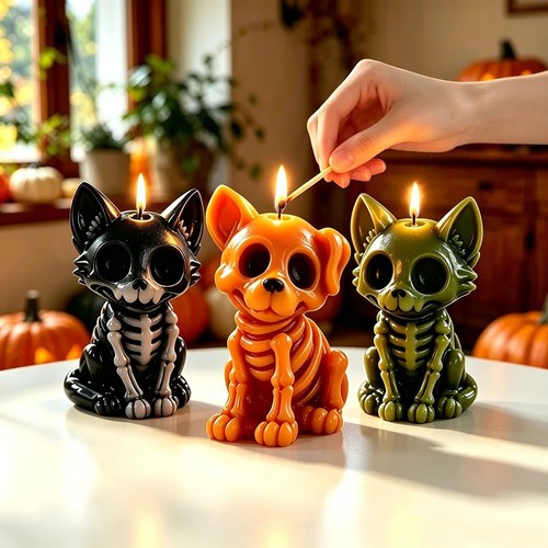 Dog skeleton candle - dog,