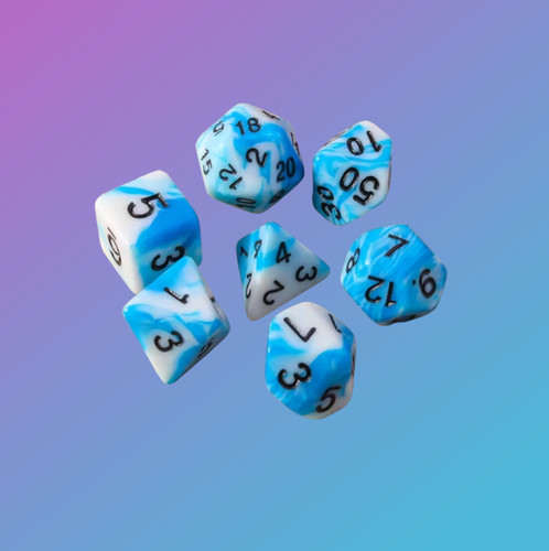 Ocean swirl polyhedral - ocean, dice