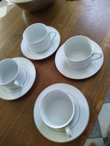 Set white and gold rim - 4,