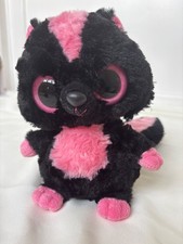 Aurora Yoohoo & Friends Pink & Black Big Eyes Sparkee Skunk Soft Plush Toy 8"