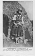 CROWNED SHEPHERDESS  C 1920 HILLS ABOVE VALONA ROMANIA BOOK ILLUSTRATION PRINT