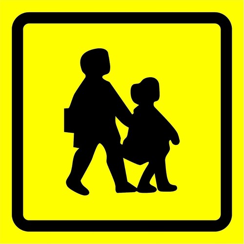 School bus caution - caution, children