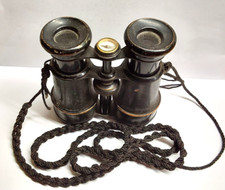 French Vintage / Antique Binoculars With Integral compass