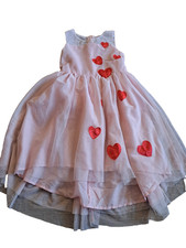 H&M Girls Party Dress Age 6-7 Yrs Pink Sparkle Occasion  - A576