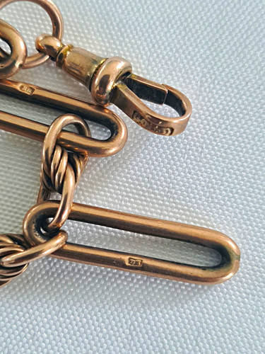 Gold watch chain fob with - gold, chain/fob