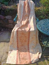 NICE PAIR TERRACOTTA FLORAL PANEL COTTON CURTAINS 66"W x 63"L WATERS & NOBLE