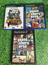 Grand Theft Auto (III, Vice City, San Andreas) (PS2 Three Game Bundle) + Manuals