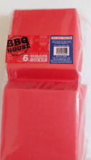 6 BURGER BOXES  RED  TUCK TOP