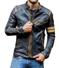 Mens Cafe Racer Leather Jacket