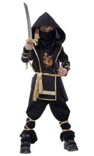Boys Gold Ninja Costume Kids