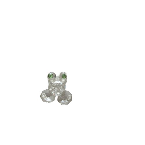 Crystal glass frog figurine - crystal,