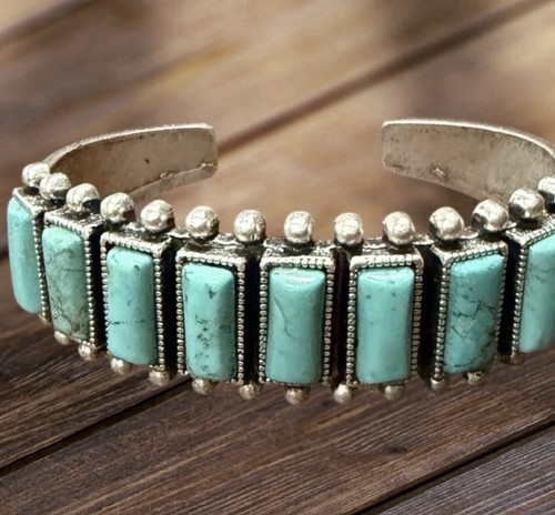 Turquoise cuff bracelet - turquoise,