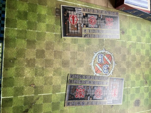 Bloodbowl pitch with - bloodbowl, dugouts