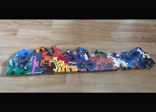 Hand painted wooden alphabet - hand,