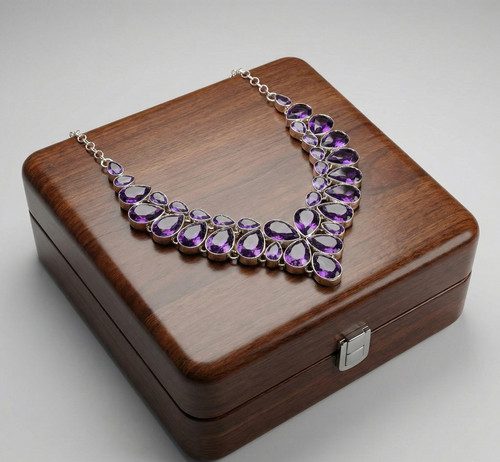 Purple amethyst necklace 925 - purple,