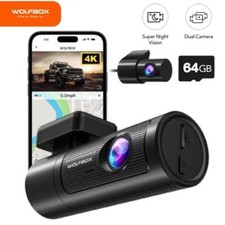 WOLFBOX Dual Dash Cam UHD 4K WIFI GPS Front Rear Car Dash Camera Night Vision