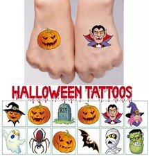 24 Halloween Tattoos Temporary Kids Childrens Boys Girls Party Bag Fillers