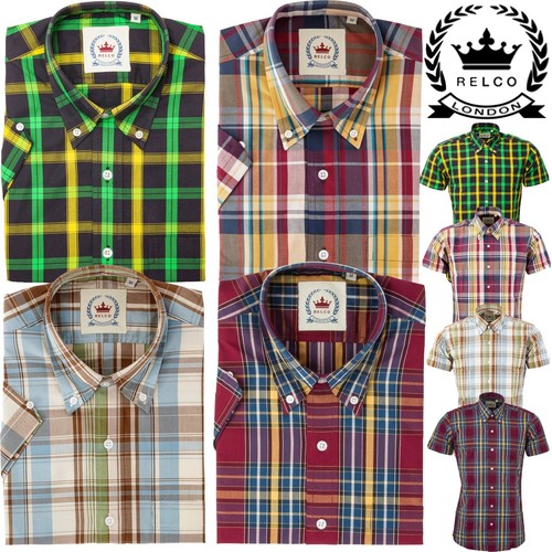 Relco mens cotton - check, short