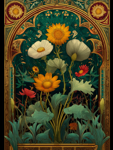 Art nouveau botanical - art, poster
