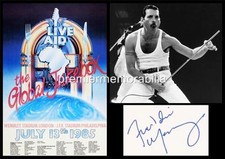 QUEEN AT WEMBLEY LIVE AID 1985 FREDDIE MERCURY SIGNED PRE-PRINT EXCLUSIVE PRINT