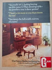 G Plan Fresco Bedroom Group furniture Original UK Press Advert  1973