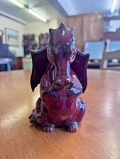Vintage Welsh Dragon Red Pottery Ceramic Figure Doniau Cudd Bangor  1982