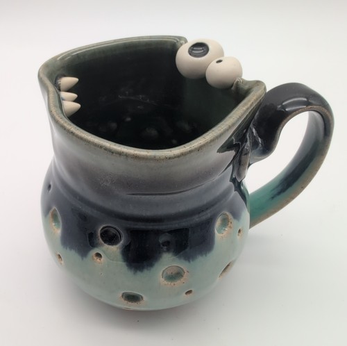 Clay monster art pottery mug - clay,