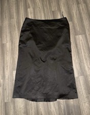 Coast Black Satin Pencil Skirt
