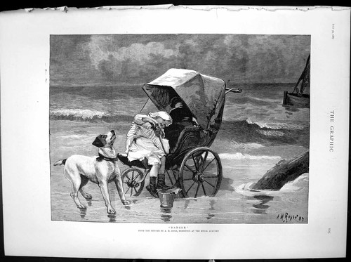 Antique old print danger - antique,