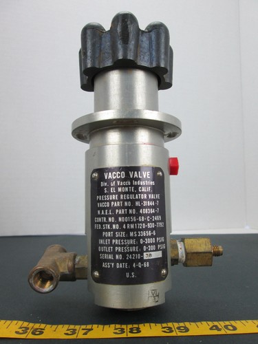 Vacco pressure regulator valve - pressure,