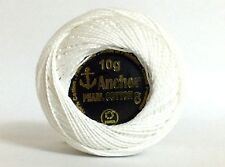 3 x Solid Colour Anchor Crochet Cotton embroidery thread Ball - WHITE COLOR