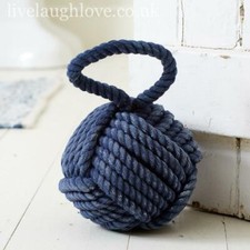 Rope Knot Doorstop - Blue