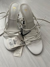 ZARA White Strappy Heels Size