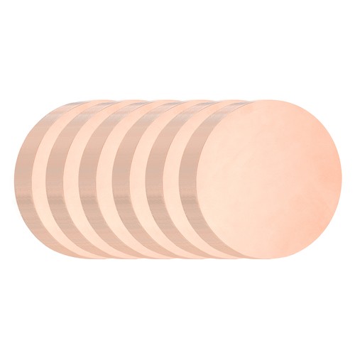 6pcs copper round plate - round, 0.16"