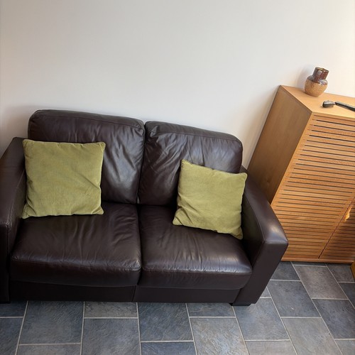 Leather sofa seater brown - leather, 2-seater