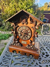 FUSEE LARGE Antique black forest cuckoo clock for restore LOVELY working