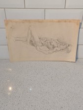 Nude male form  drawing , Pencil? Charcoal? Artist, Unsigned