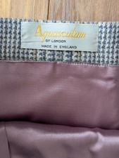 Aquascutum London Vintage Wool Check Houndstooth Pencil Skirt, Lined Size 10 Vgc