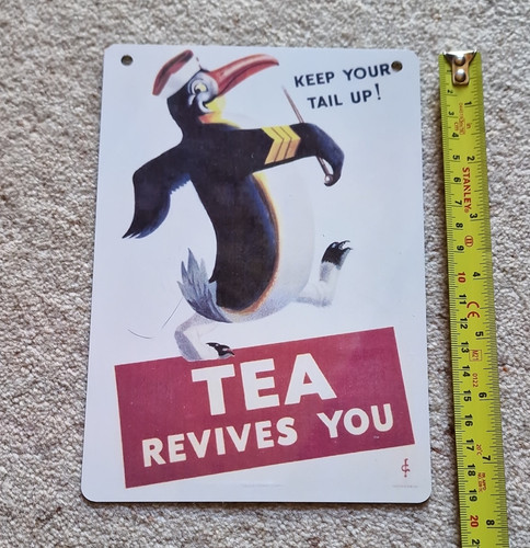 Vintage metal wall - sign, "tea