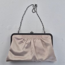 PHASE EIGHT Clutch Bag Beige Women's Satin Evening Chain