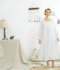 New Ladies Cotton Nightdress Vintage Victorian Style Girls Nightie Size M-2XL I1