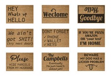 Personalised Funny Rude Welcome Coir Door Mat / Custom Bespoke Floor Rug Large
