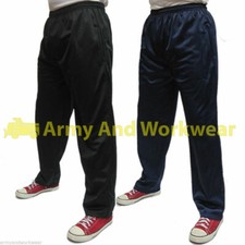 Mens Silky Trackies Elasticated Jogging Tracksuit Bottoms Trousers Gym Baggy