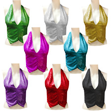 DANCE WEAR Boy Girl SEQUIN Sparkle BACKLESS WAISTCOAT Festival Show Costume