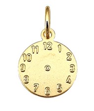 Pendant Christening Clock Gold
