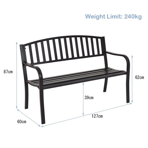 Steel garden bench outdoor - steel,