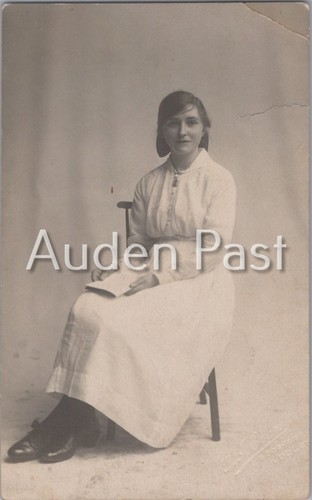 Rppc young woman portrait - rppc,