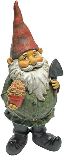 Garden gnome statue with - with, gifts