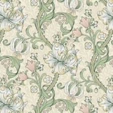 WILLIAM MORRIS GOLDEN LILY LINEN/BLUSH BY CLARKE & CLARKE 100% COTTON FABRIC